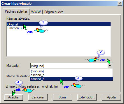 Hipervínculo a un marcador