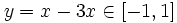 y=x-3 x \in [-1,1]\;\!