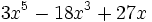 3x^5-18x^3+27x\;