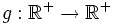 g:\mathbb{R}^+\to\mathbb{R}^+