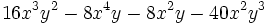 16x^3y^2-8x^4y-8x^2y-40x^2y^3\;