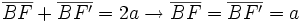 \overline{BF}+\overline{BF'}=2a \rightarrow \overline{BF}=\overline{BF'}=a