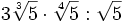 3\sqrt[3]{5} \cdot \sqrt[4]{5}:\sqrt{5}