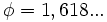 \phi=1,618...\;