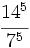 \cfrac{14^5}{7^5}