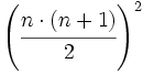 \left( \cfrac {n\cdot(n+1)}{2} \right)^2