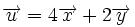 \overrightarrow{u}=4\overrightarrow{x} + 2\overrightarrow{y}