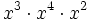 x^3 \cdot x^4 \cdot x^2