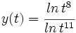 y(t)=\cfrac{ln\,t^8}{ln\,t^{11}}\;