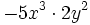 -5x^3 \cdot 2y^2\;