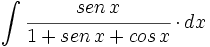 \int  \cfrac{sen \, x}{1+ sen \, x + cos \, x} \cdot dx