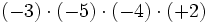 (-3) \cdot (-5) \cdot (-4) \cdot (+2)\;