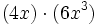 (4x) \cdot (6x^3)\,