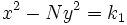 x^2 - Ny^2 = k_1\;