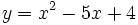 y=x^2-5x+4\;