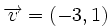\overrightarrow{v}=(-3,1)