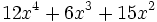 12x^4+6x^3+15x^2\;