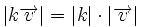|k\overrightarrow{v}|=|k| \cdot |\overrightarrow{v}|