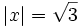 |x|=\sqrt{3}\;