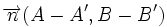 \overrightarrow{n}(A-A',B-B')\,