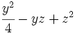 \cfrac{y^2}{4}-yz+z^2\;