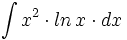 \int x^2 \cdot ln\,x \cdot dx