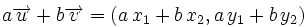 a \overrightarrow{u}+b \overrightarrow{v}=(a \, x_1+ b \, x_2, a \, y_1+b \, y_2)