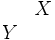 \begin{matrix} \; & X \\ Y & \; \end{matrix}