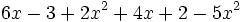 6x-3+2x^2+4x+2-5x^2\;