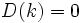 D(k)=0\;
