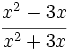 \cfrac{x^2-3x}{x^2+3x}