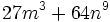 27m^3+64n^9\;