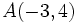 A(-3,4)\,