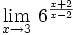 \lim_{x \to 3} \, 6^{\frac{x+2}{x-2}}