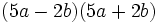 (5a-2b)(5a+2b)\;