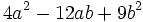 4a^2-12ab+9b^2\;