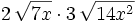 2\,\sqrt{7x} \cdot 3\,\sqrt{14x^2}\;