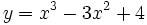 y=x^3-3x^2+4\;