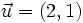 \vec{u}=(2,1)