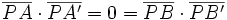 \overline{PA} \cdot \overline{PA'}=0=\overline{PB} \cdot \overline{PB'}