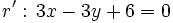 r': \, 3x-3y+6=0