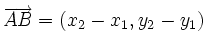 \overrightarrow{AB}=(x_2-x_1,y_2-y_1)