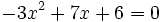 -3x^2+7x+6=0\;