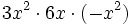 3x^2 \cdot 6x \cdot (-x^2)\;