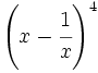 \left(x-\cfrac{1}{x} \right)^4