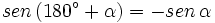 sen \, (180^\circ+\alpha)=-sen \, \alpha