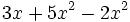 3x+5x^2-2x^2\;