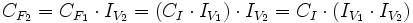 C_{F_2} = C_{F_1} \cdot I_{V_2} = \left( C_I \cdot I_{V_1} \right) \cdot I_{V_2}= C_I \cdot \left( I_{V_1} \cdot I_{V_2} \right)