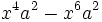 x^4a^2-x^6a^2\;