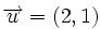 \overrightarrow{u}=(2,1)